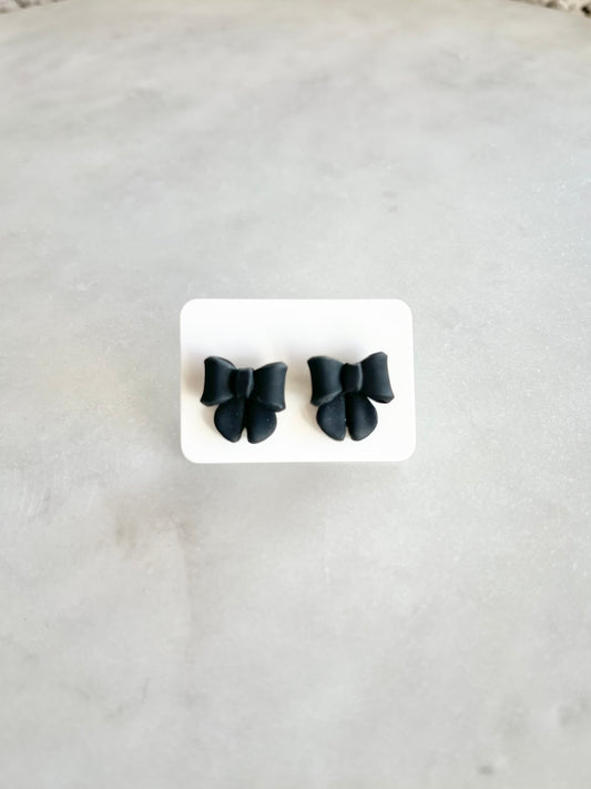 Black bow studs