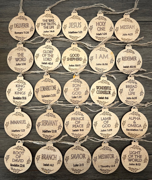 Names of Christ ornament set